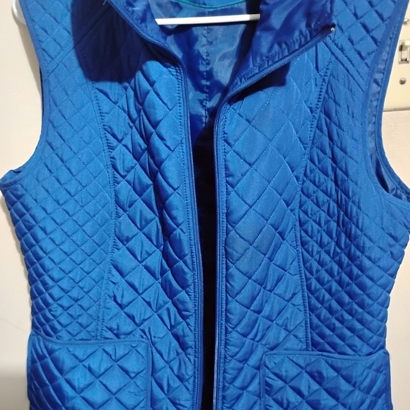 Calvin Klein Quilted Vest Blue Hand Warmer Style Pockets Sz XS - Picture 4 of 13